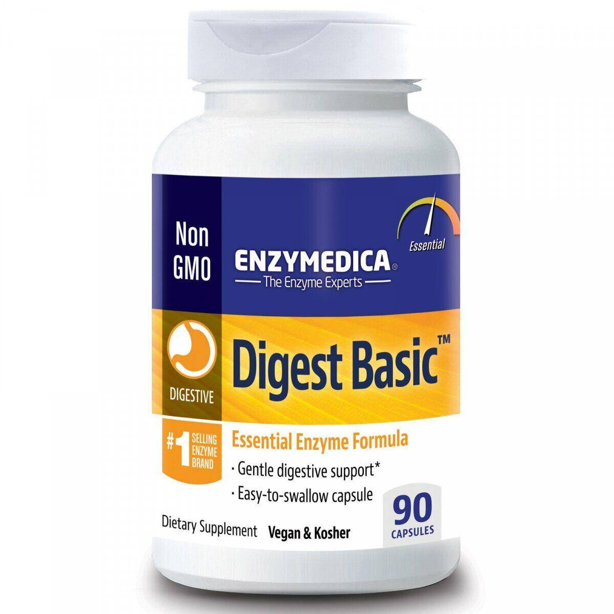

Enzymedica, Digest Basic, формула основных ферментов, 90 капсул