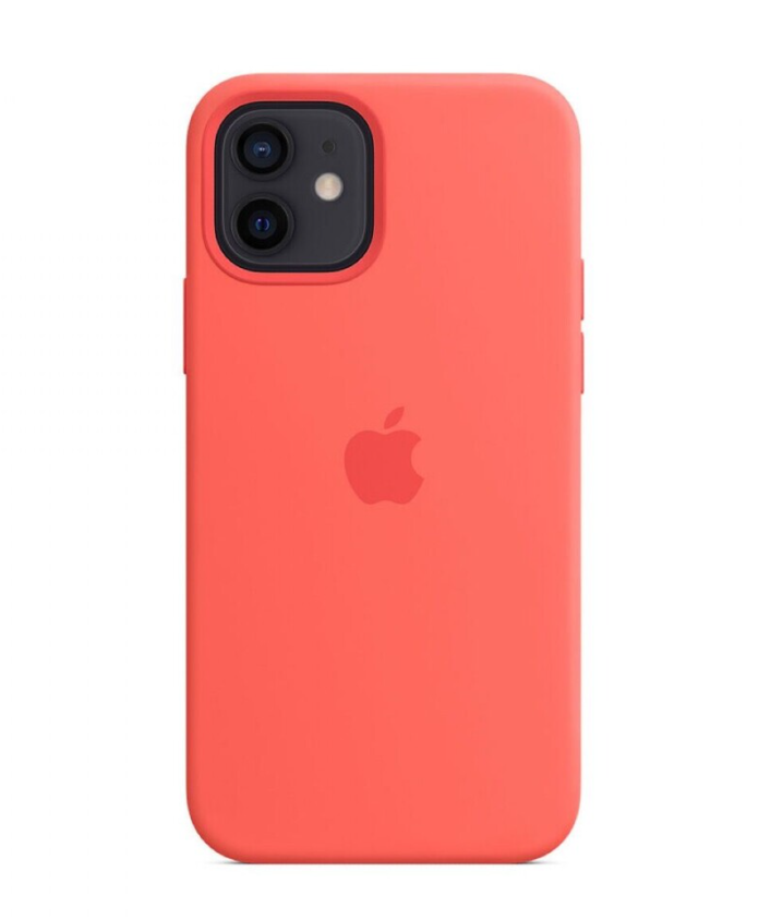 

Чехол силиконовый Silicone Case для Apple iPhone 12/12 Pro OEM Original 1:1 (Pink Citrus) Оранжевый