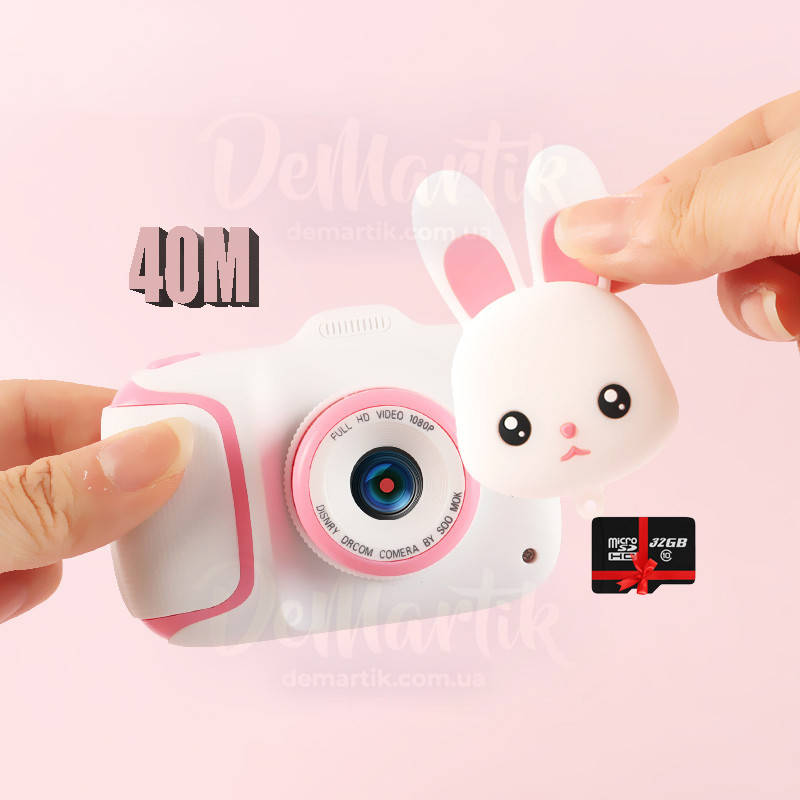 

40М Детский цифровой мини фотоаппарат Cartoon Camera X11 Зайчик Rabbit +microSD 32GB