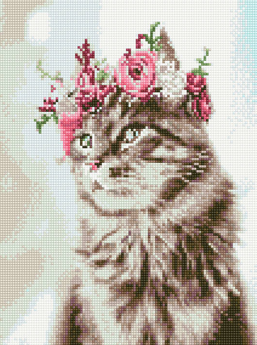 

Алмазная вышивка Rainbow Art Кошка в веночке (EJ1251) 30 х 40 см (На подрамнике)