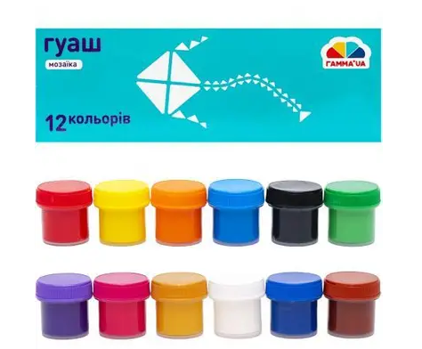 

Гуаш "Мозаїка" 12кольор. 10мл №300202/Гамма UA/(12)