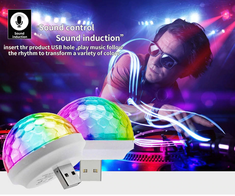 

USB подсветка с музыкальным контроллером для дома, вечеринок, в авто