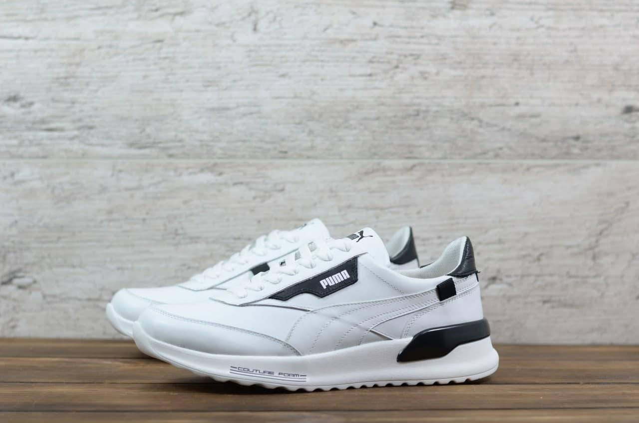 

Мужские кожаные кроссовки белые Puma,пума, Белый