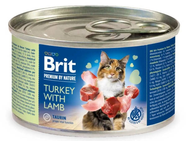 

Brit Premium Turkey & Lamb 200г *6 шт паштет с индейкой и ягненком для кошек