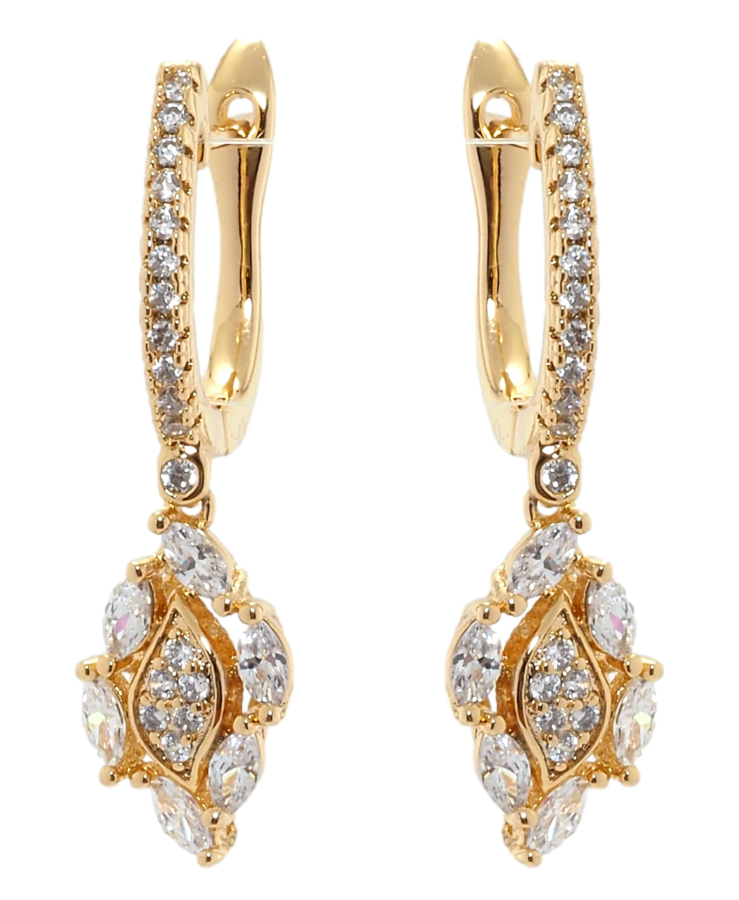 

Серьги Xuping Позолота 18K английский замок "Изящные подвески с цирконием"