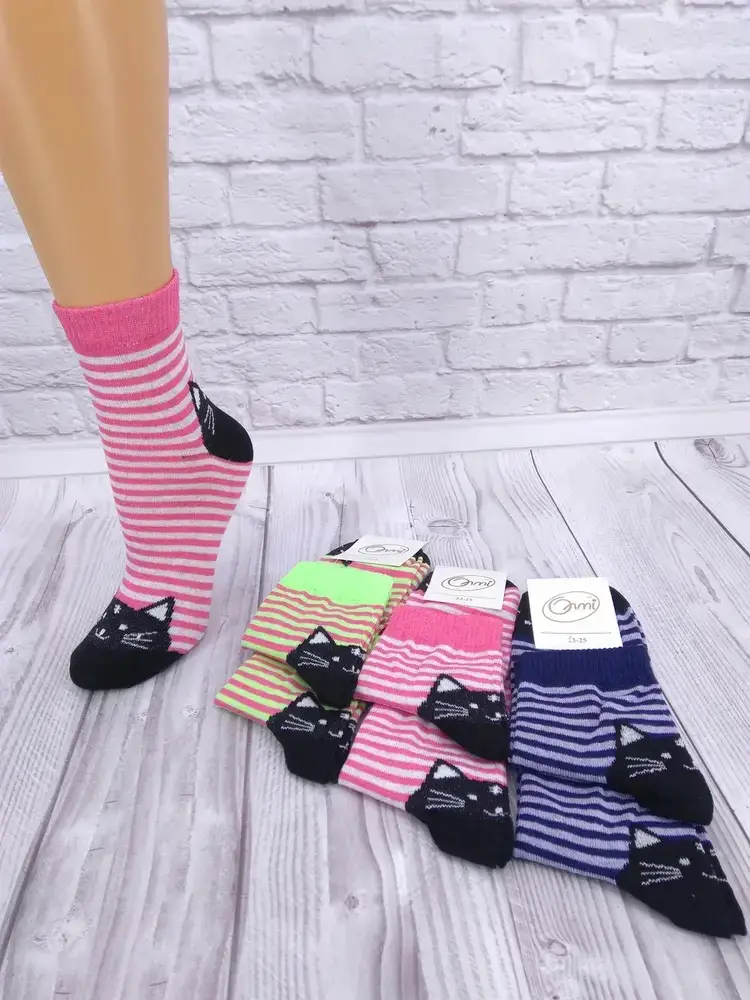 

Носки женские полоска коты. Размер 36-40 (01)