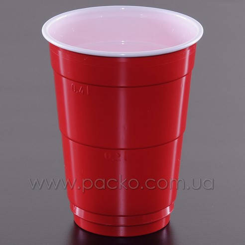

Стакани PS 400+ мл 50шт Red Cup Huhtamaki, Красный