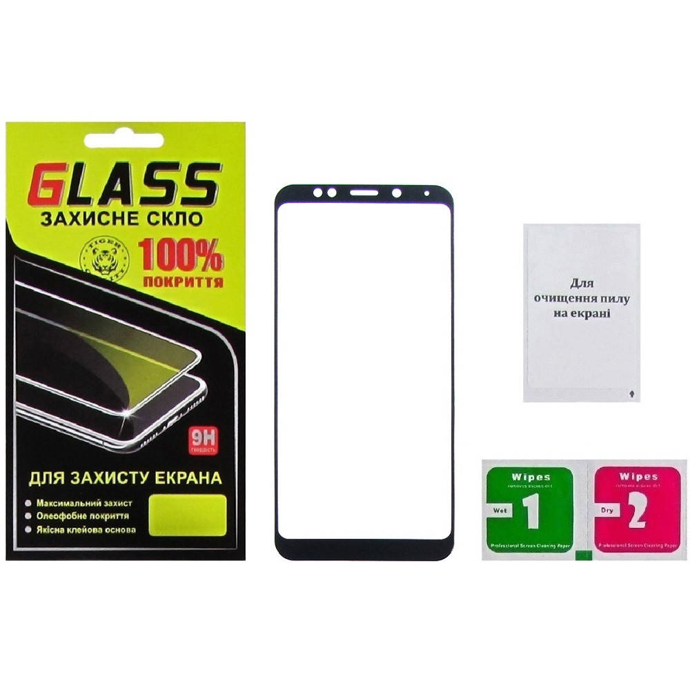 

Защитное стекло на весь экран с чёрной рамкой для Xiaomi Redmi 5 Plus (Full Glue), Черный