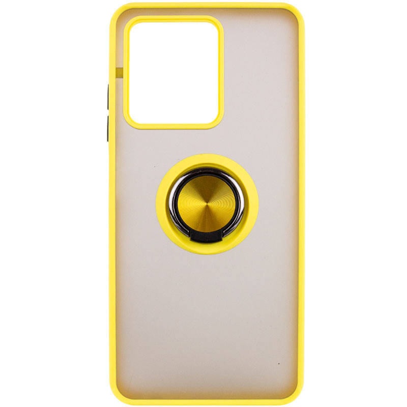 

TPU+PC чехол Deen ColorEdgingRing for Magnet для ZTE Blade V30, Желтый
