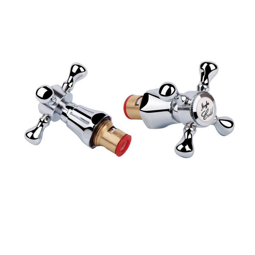 

Кран-букса Qtap M11 CRM кераміка 1/2" з ручкою Mayfair (пара)