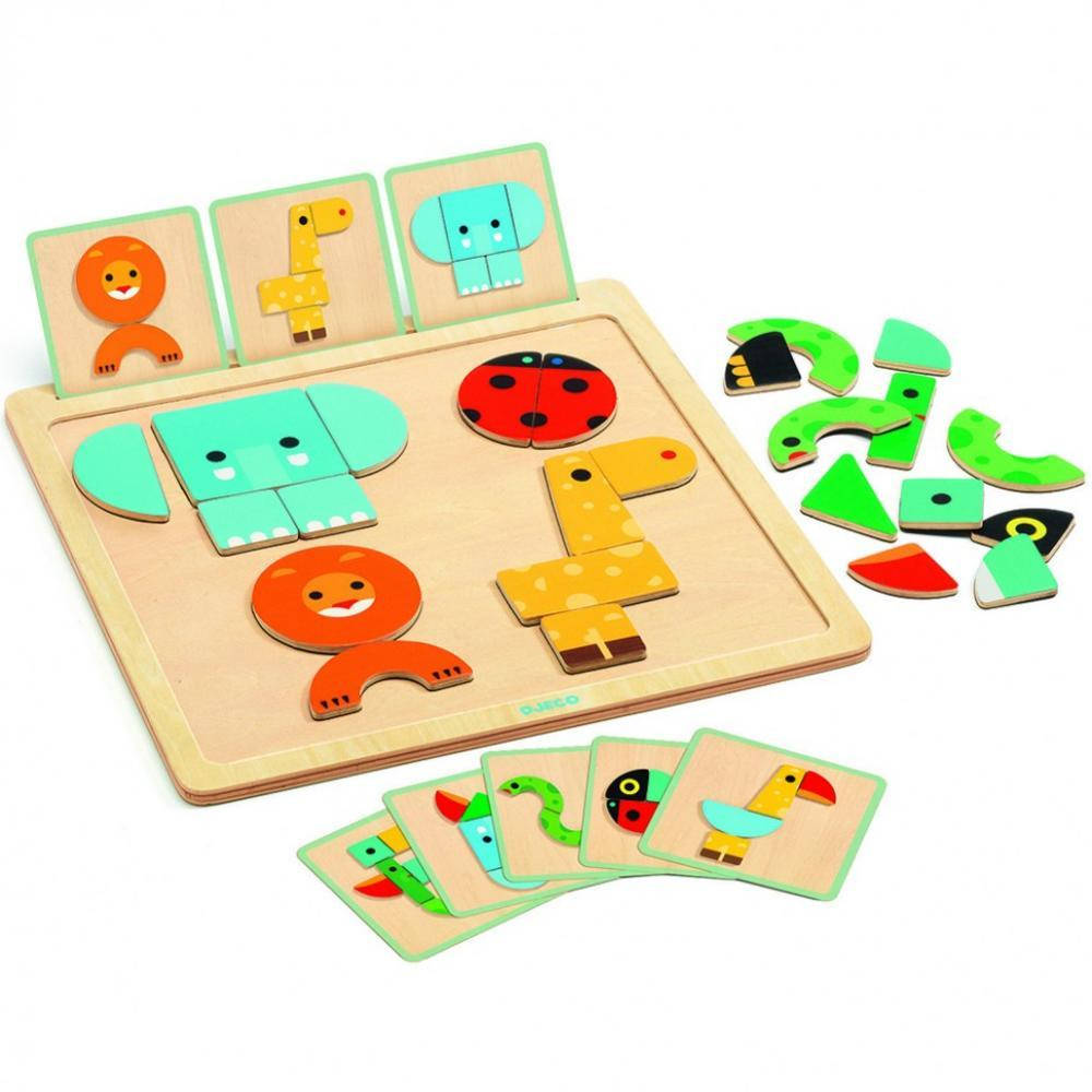 

DJECO Geo Basic Стартовый магнитный пазл "Животные"