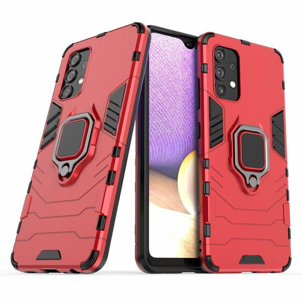 

Чехол Iron Ring для Samsung Galaxy A32 / A325 бронированный бампер Red, Красный