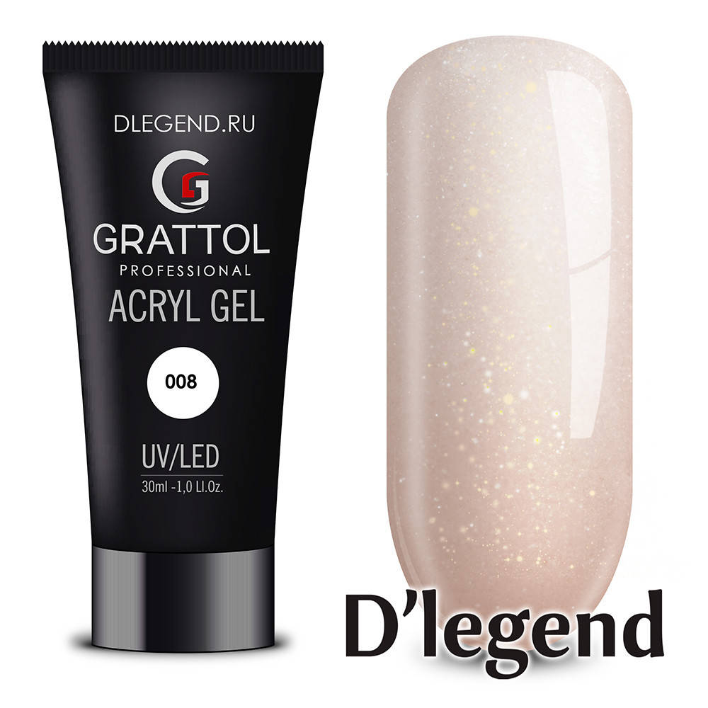 

Grattol Acryl Gel 08 Акрил-гель камуфляж с шиммером, 30 ml