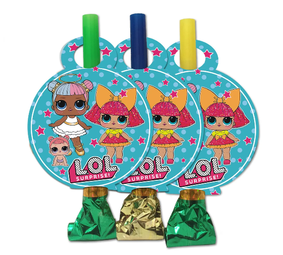 

Язычок - гудок карнавальный " Куклы Лол " , 6 шт в уп