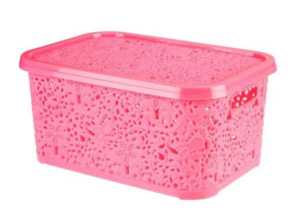 

Кошик Ажур 10л 33*22,5*15,5см рожевий ТМ R-PLASTIC, Розовый