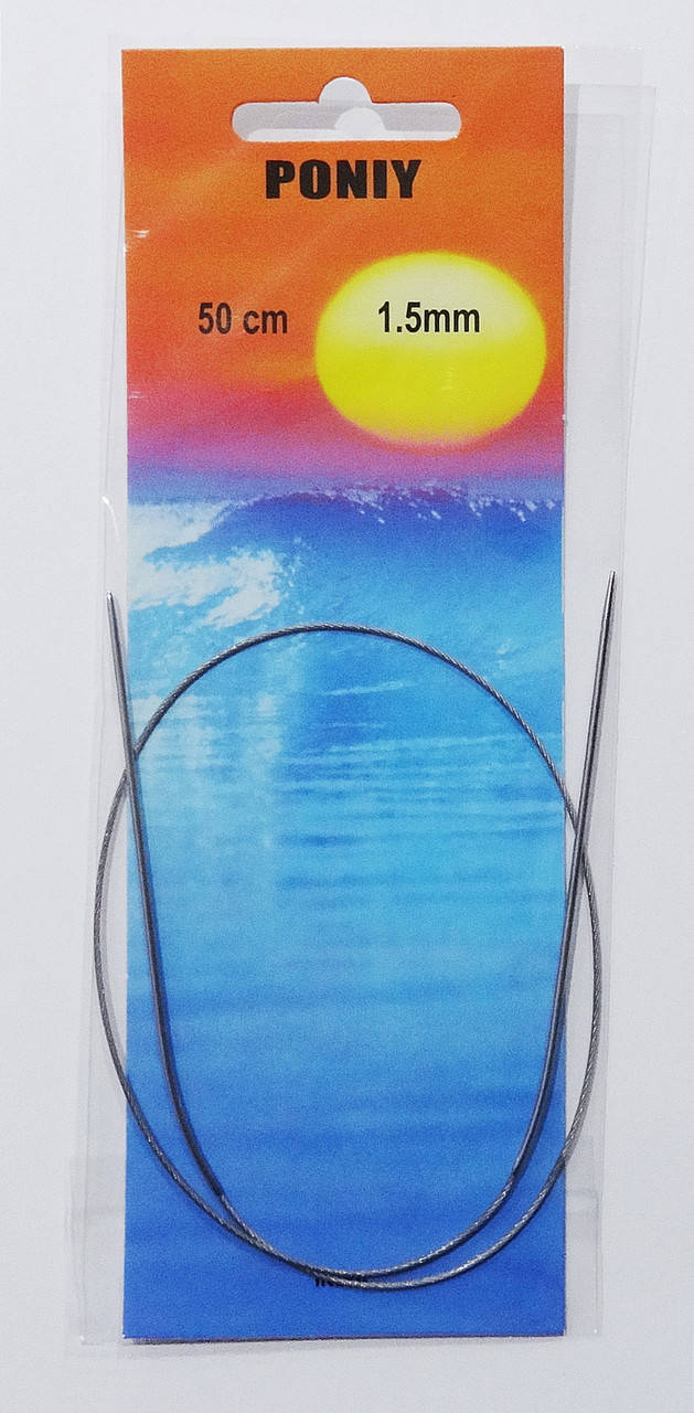

Спицы круговые №1.5 на тросике 50 см PONIY, Разные цвета