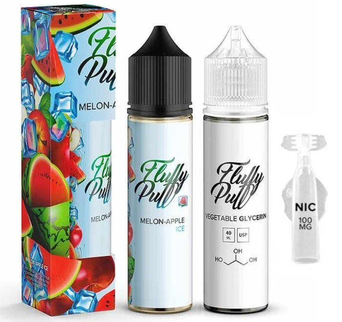 

Набор для самозамеса жидкости Fluffy Puff Melon Apple Ice 60 мл. 3 мг/мл