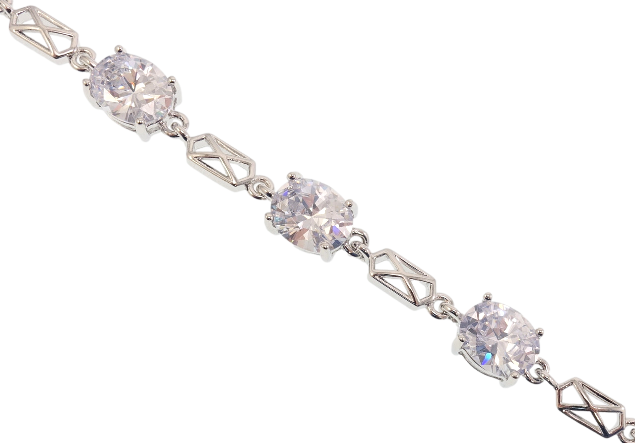 

Браслет СМ Родий "Совершенство кристаллов" размер 19.5см х 5-8мм