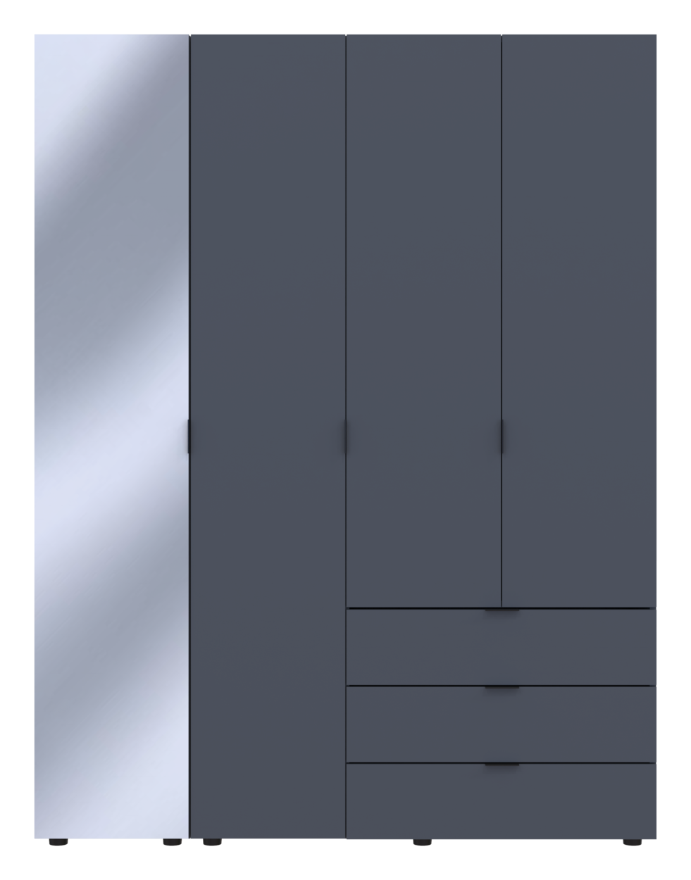Шафа для одягу Doros Гелар Графіт 3ДСП/Дзеркало 155х49.5х203.4 (42002158) 3