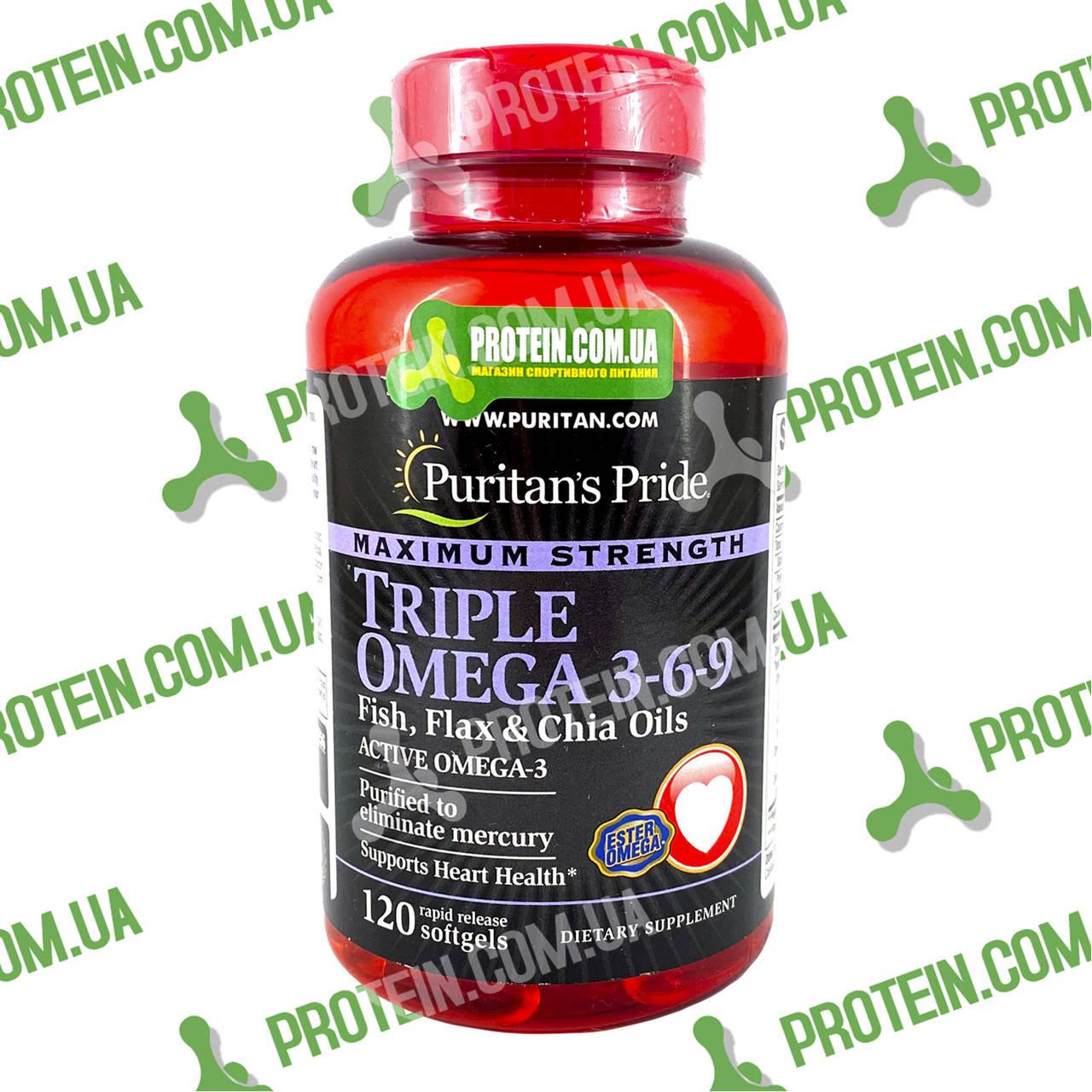 

Жирные Кислоты USA ORIGINAL!!! Puritans Pride Triple Omega 3-6-9 120 капс