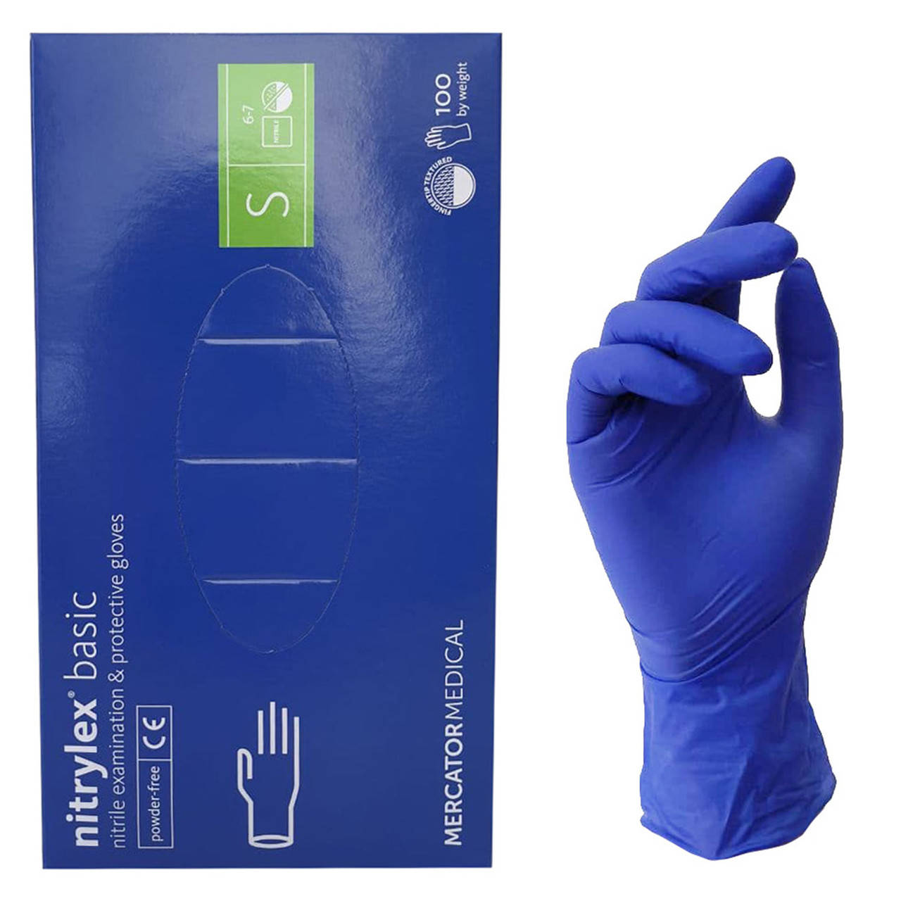 

Перчатки нитриловые NITRYLEX синие S 100 шт