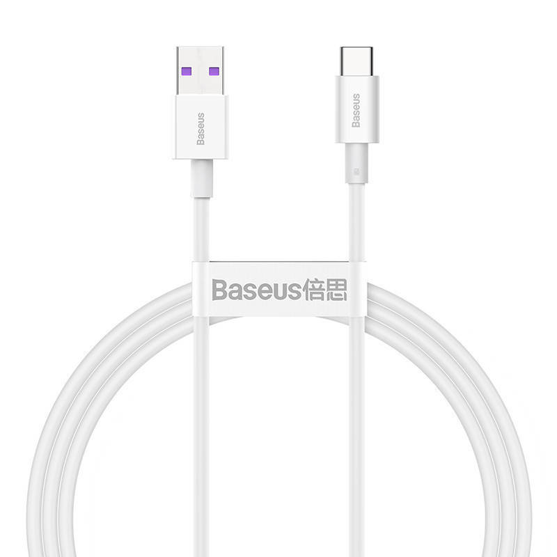 

Дата-кабель Baseus Superior Series Fast Charging 66W USB to Type-C 1m White (CATYS-02), Белый