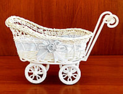 

Декоративная коляска для цветов, 15х12 см (1804162), Белый