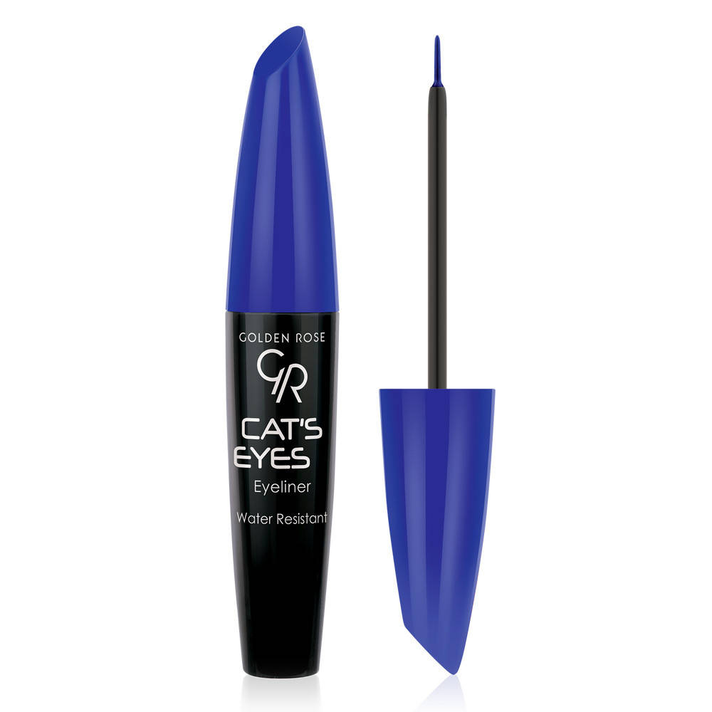 

Подводка для глаз Golden Rose Cats Blue синего цвета мягкая кисточка Голден Роуз, Синий
