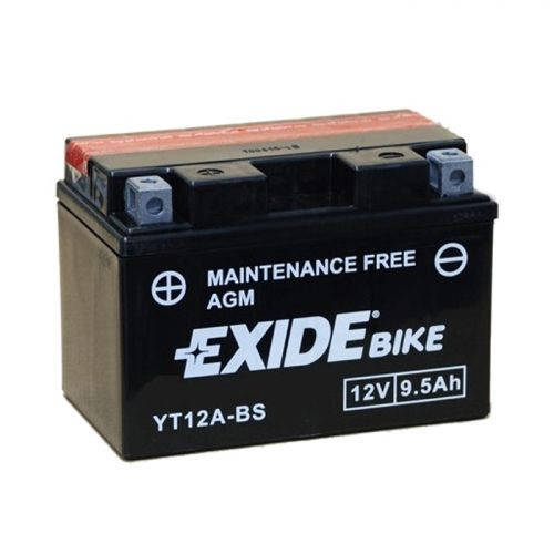 

EXIDE YT12A-BS Мото аккумулятор 9,5 А/ч, 120 А, (+/-), 150х87х105 мм