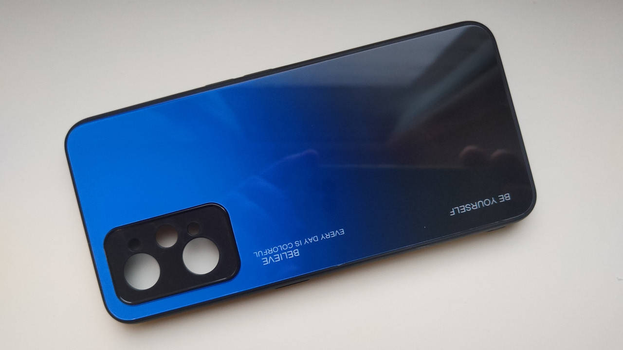 

Чехол градиент стеклянный для Realme GT NEO 2, Синий