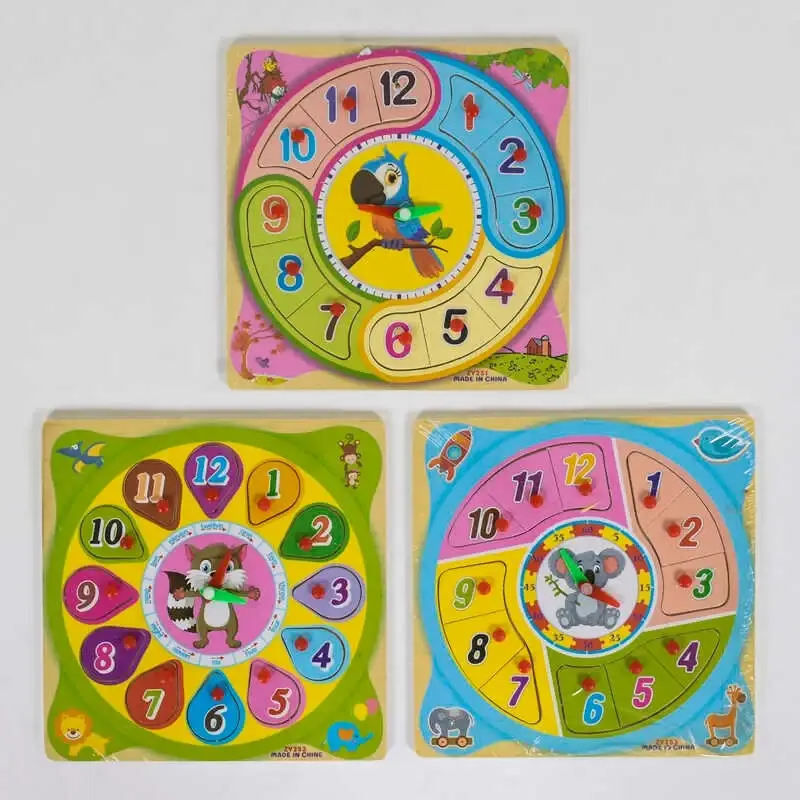 

Деревянная рамка-вкладыш "Часы" С 39078 (160) 3 вида, в пленке