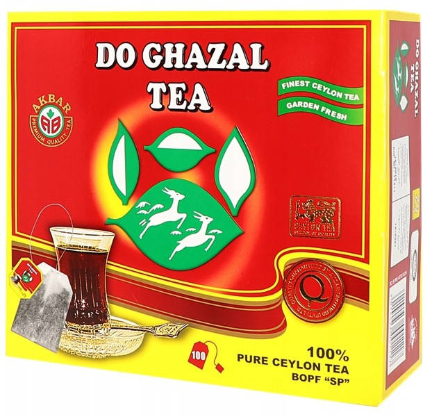 

Чай Черный Цейлонский Akbar Do Ghazal Две Газели в пакетиках 100 штук 200 г Шри-Ланка