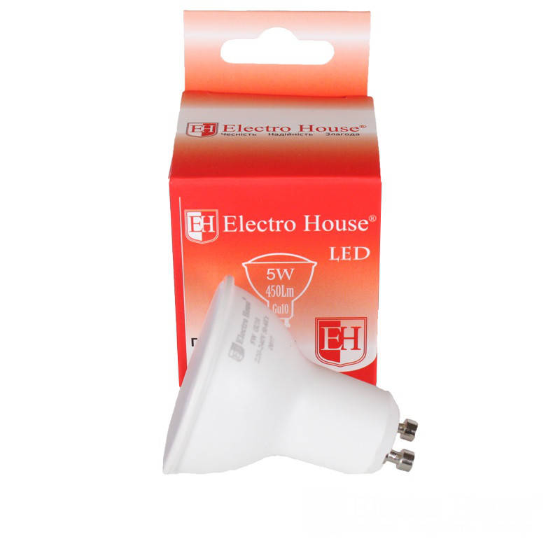 

LED лампа для точечных светильников EH-LMPT-1263 GU10/4100K/5W 450Lm/110°, Белый