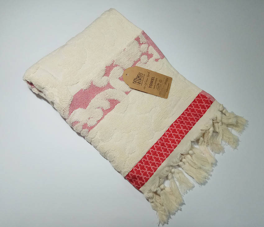 

Полотенце махровое жаккард Косичка узор роз.50х90 ТМ TAG