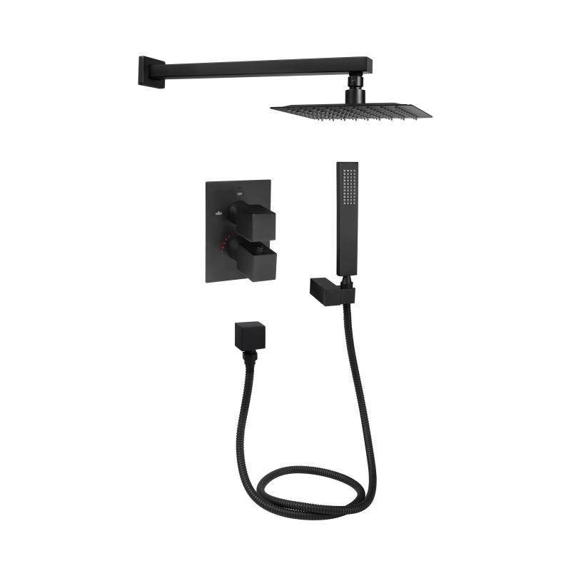 

Термостатическая душевая система скрытого монтажа Qtap Aqauarius 65T103NGB, Черный