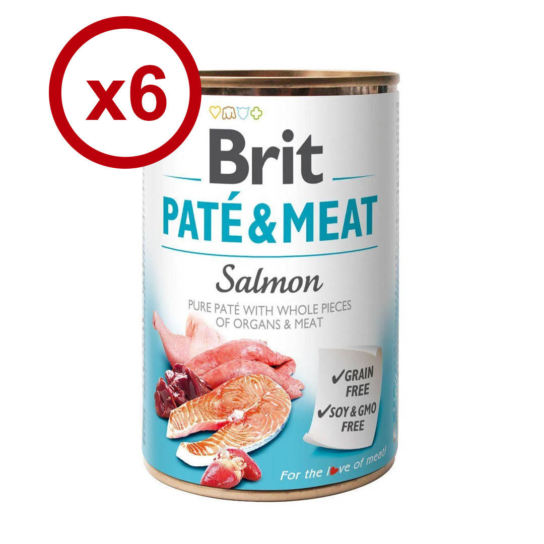 

Brit Pate & Meat консервы для собак 400г*6шт (лосось)