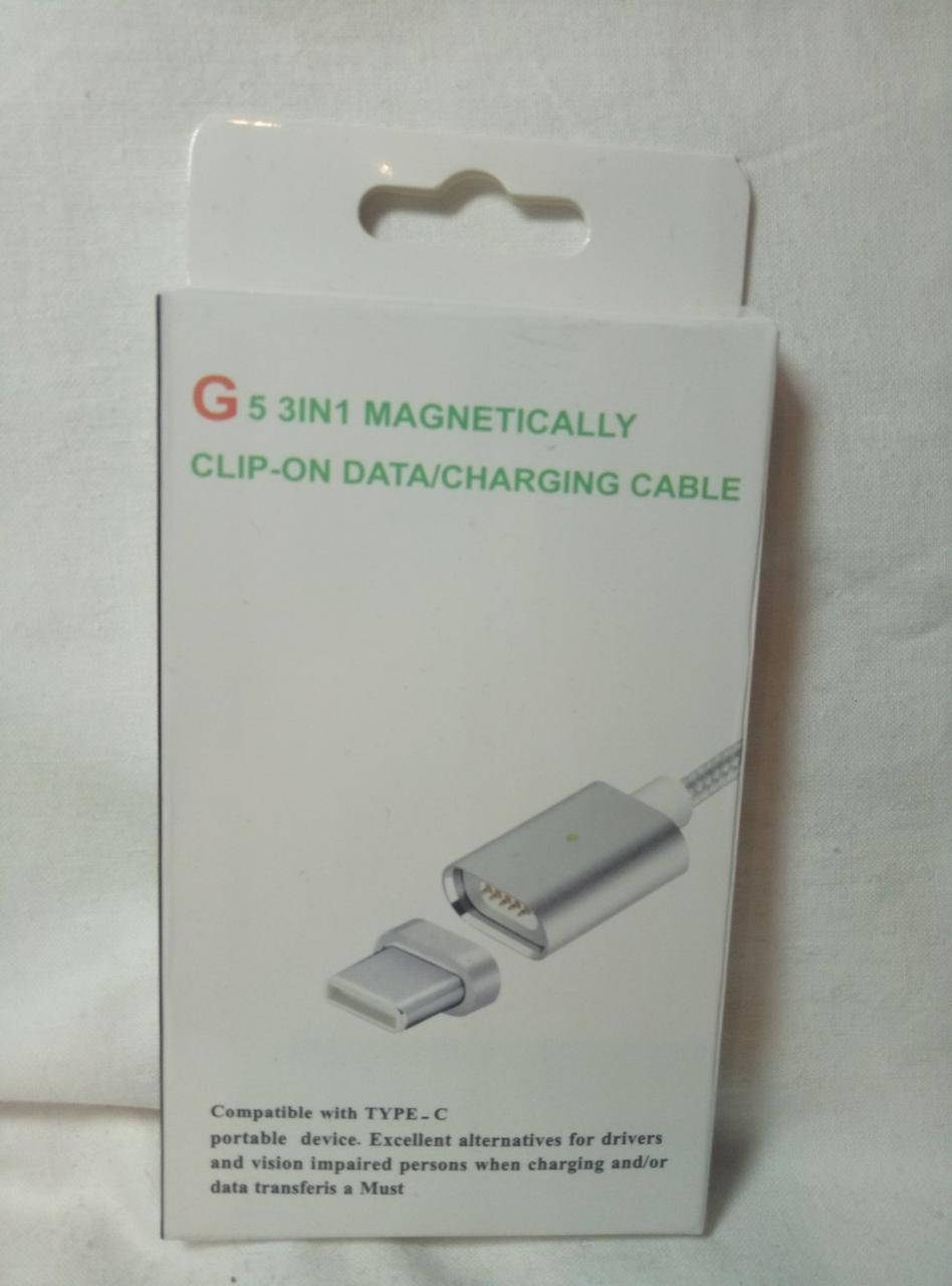 

USB кабель Clip-ON Magnetic (Type-C) (стальной)