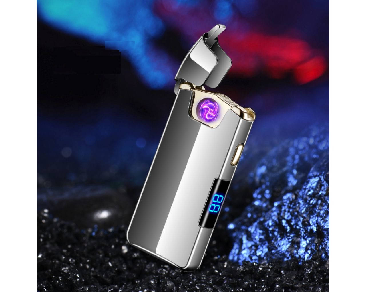 

Плазменная электроимпульсная USB-зажигалка Lighter Silver с сенсорной кнопкой, Серый