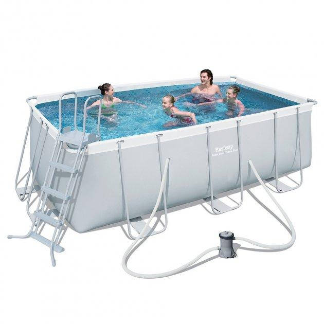 

Бассейн каркасный Bestway 56456, прямоугольный, 412х201х122 см, комплектация: фильтр-насос 220V(2 006 л/ч),