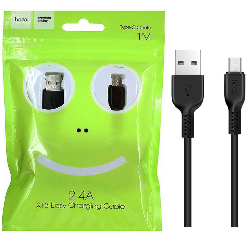 

Кабель USB-Type-C Hoco X13 Easy Charged (2.4А/1м) черный