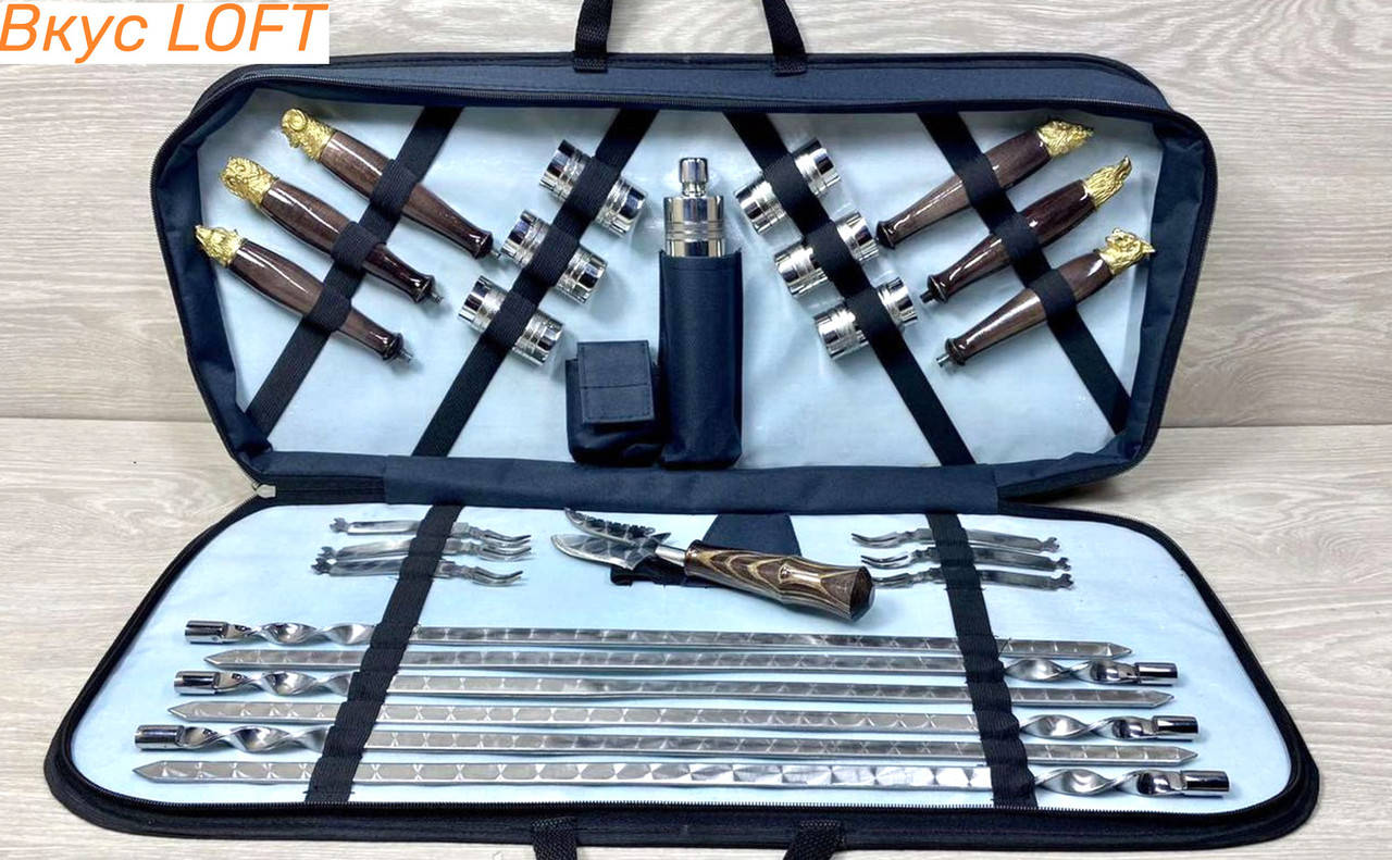 

Набор шампуров в чехле. Шампура в чехле. Шампуры в чехле.Набор шампуров для шашлыка.Набор шампуров для пикника