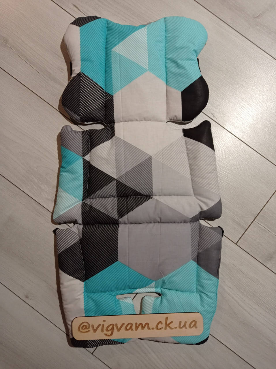 

Матрасик в коляску универсальный двохсторонний бабочка на хлопкопоне летний синтепоне зимний, Черный