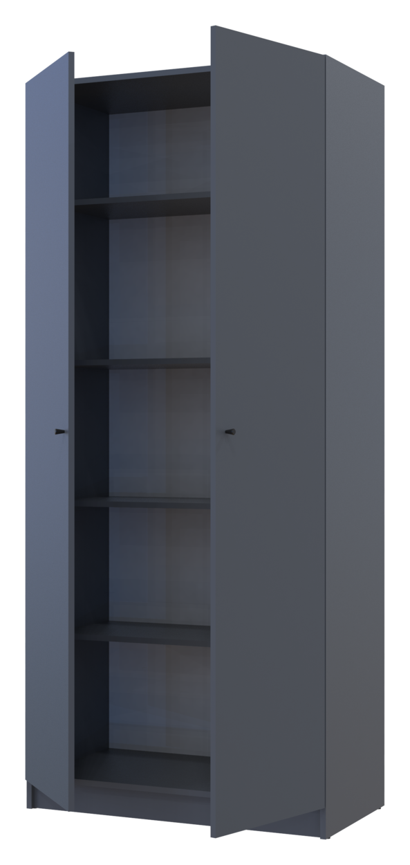 Шафа для одягу Doros Promo з полицями Графіт 2 ДСП 90х48х204 (42005101) 7