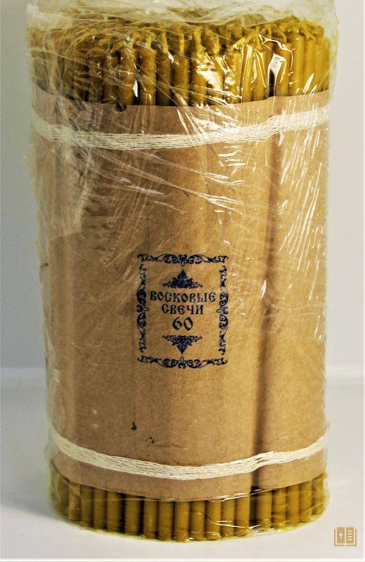 

Свечи Восковые Церковные №60 Вес 2 кг 300 штук, Желтый