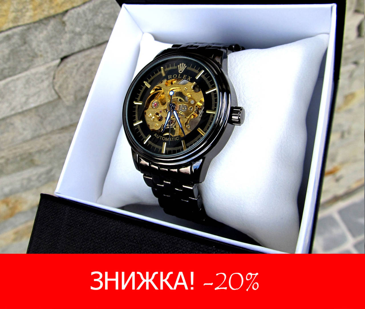 

Мужские механические часы Rolex с автоподзаводом черные