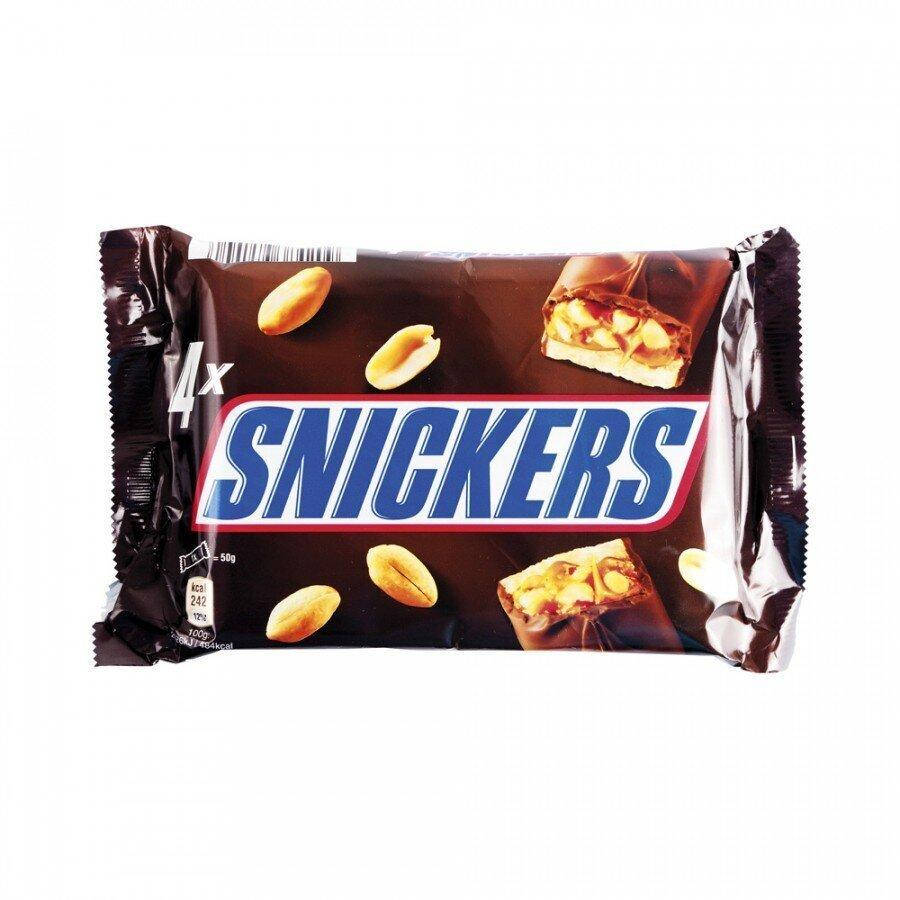 

Батончик шоколадный Snickers 4 х 50г