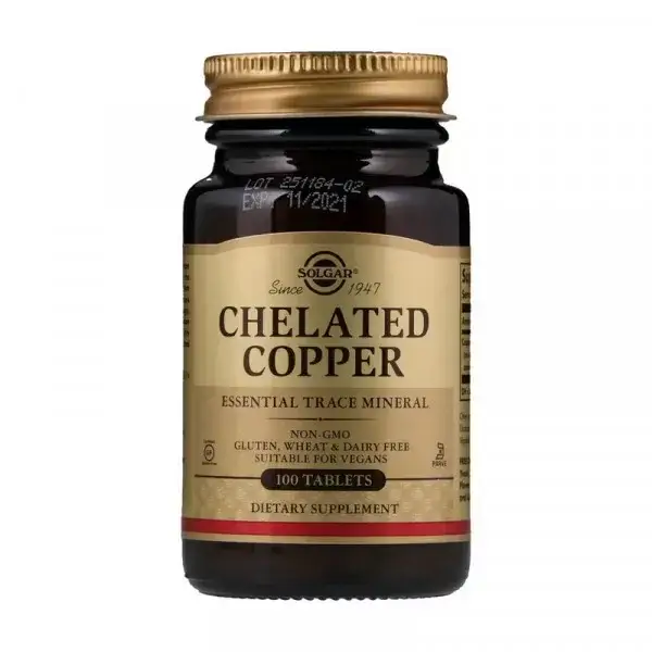 

Хелатная медь Solgar Chelated Copper 100 tabs