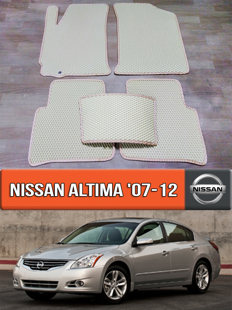 

ЕВА коврики Ниссан Алтима 2007-2012. EVA ковры на Nissan Altima, Черный