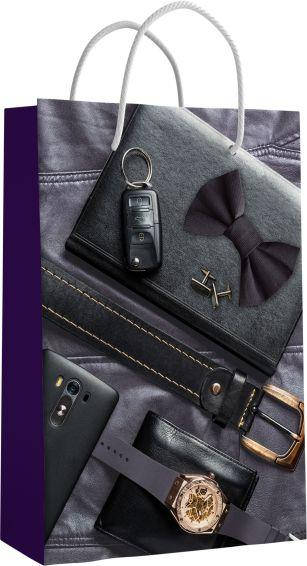 

Подарочный бумажный пакет МИНИ 9,5*12,5*3.5 см Ремень, Голубой