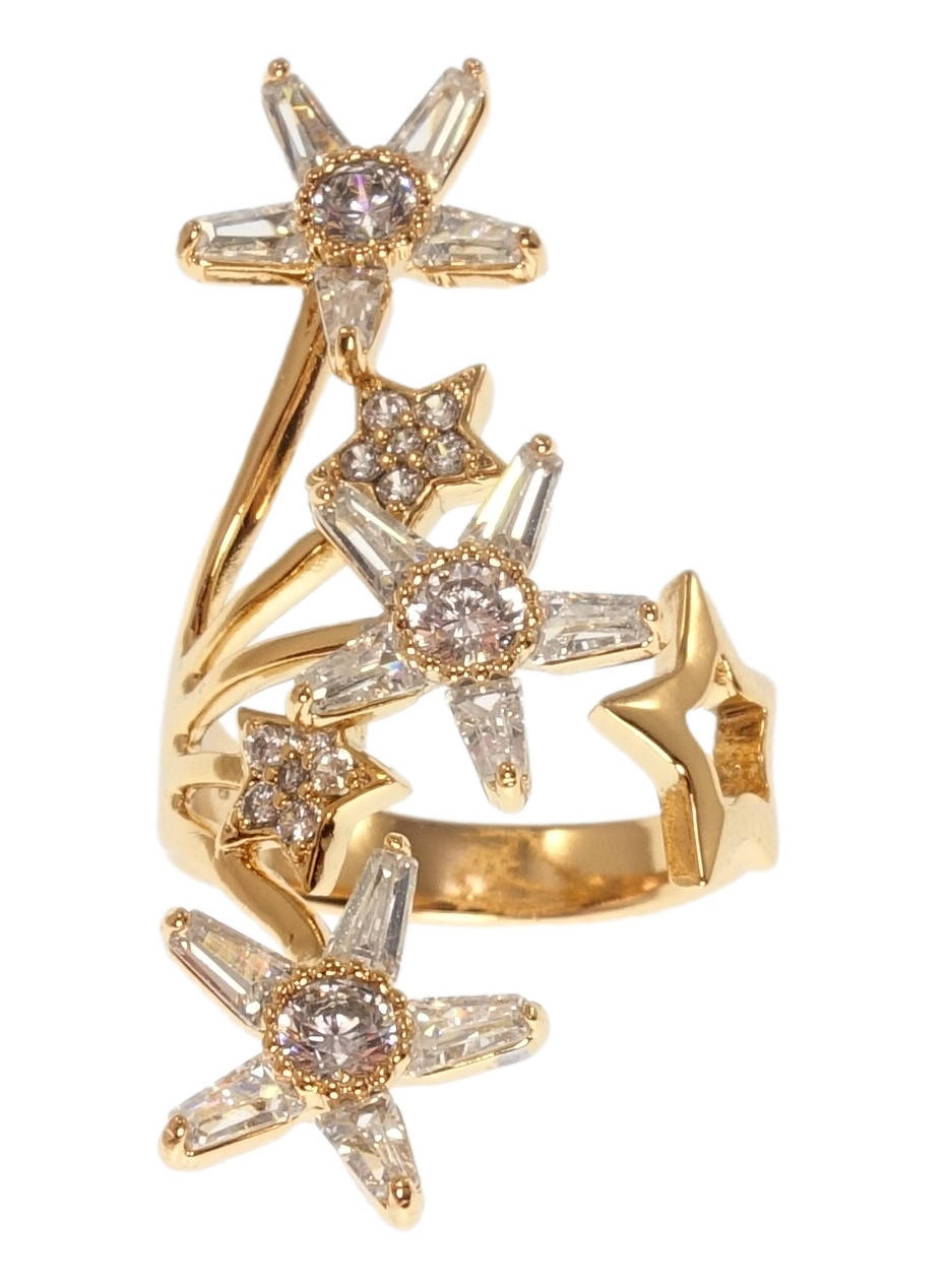 

Кольцо Xuping Позолота 18K "Кристальные звезды" р.15-16
